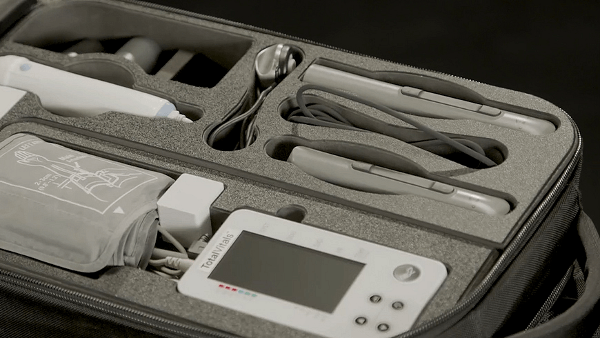 Case study transportable exam backpack in field healthcare